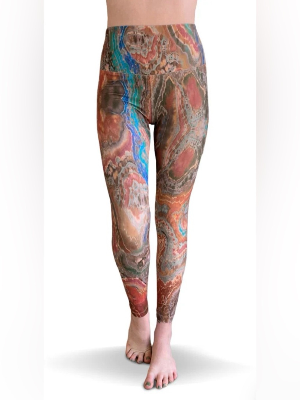 Yoganastix Sedona Geode Yoga Leggings Boho Earthy Crystal Print Athleisure